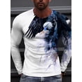 thumbnail image 1 of Men's Eagle 3D Printed Retro Long-Sleeve Shirt Tie Dye T Shirt Round Neck Long Sleeve Tops Blue 3XL, 1 of 3