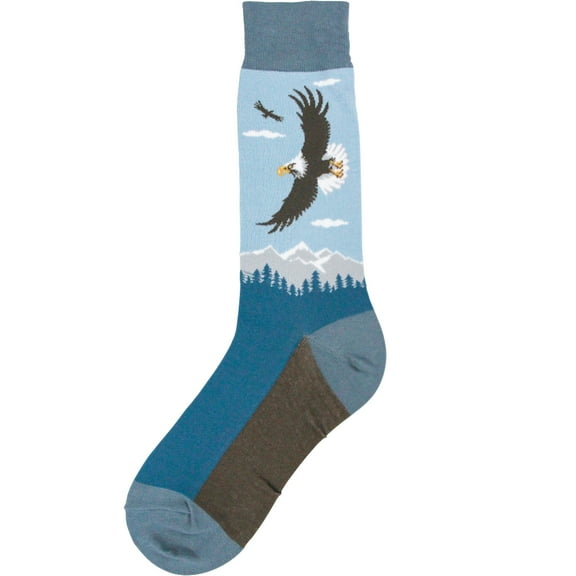 Foot Traffic Men's Outdoor-Themed Socks for Nature Lovers, Sizes 7 12 Eagle