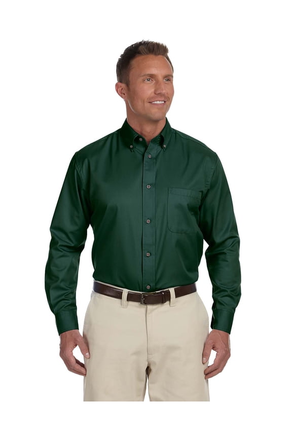 Men's Easy Blend Long-Sleeve Twill Shirt With Stain-Release , M500 , HUNTER , XXXXXX-Large