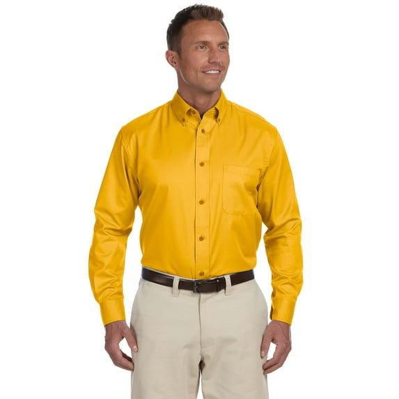 Men's Easy Blend™ Long-Sleeve Twill Shirt With Stain-Release , M500 , SUNRAY YELLOW , Medium