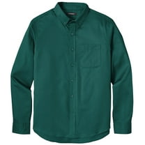Men's Easy-Care Wrinkle-Resistant Twill Shirt with Pocket, 2XL Marine Green