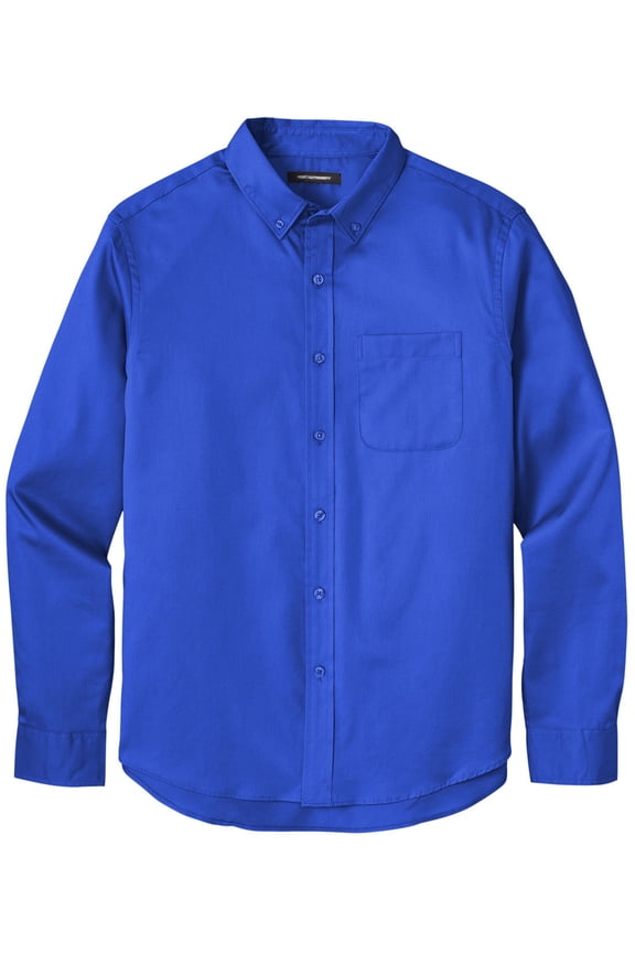Men's Easy-Care Wrinkle-Resistant Twill Shirt with Pocket, 2XL Royal Blue