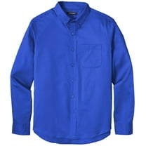 Men's Easy-Care Wrinkle-Resistant Twill Shirt with Pocket, Extra-Small Royal Blue