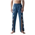thumbnail image 1 of Timoontee Men's Easy On/Off Comfy Bedside Care Pants Summer Breathable Pants Solid Color Elastic Waist Long Pants Blue M, 1 of 6