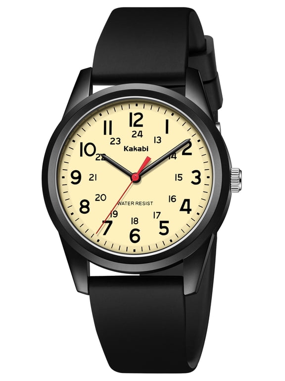 Men's Easy to Read Watch, Unisex Military Sport Watch Analog Quartz Casual Wristwatch with Comfortable Silicone Strap Christmas Gift for Men
