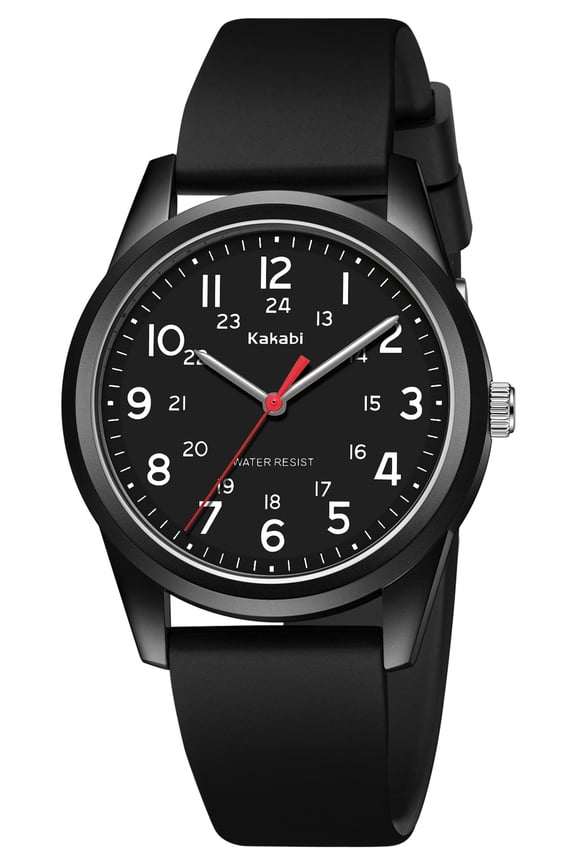 Men's Easy to Read Watch, Unisex Military Sport Watch Analog Quartz Casual Wristwatch with Comfortable Silicone Strap Christmas Gift for Men