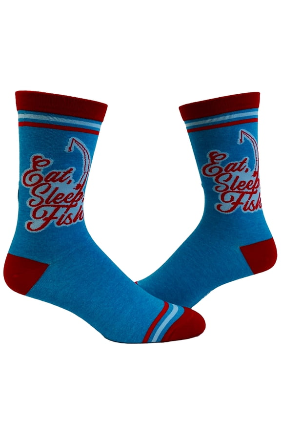 Men's Eat Sleep Fish Socks Funny Fishing Lover Father's Day Graphic Footwear