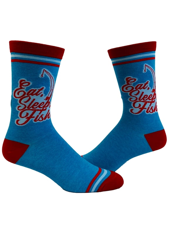 Men's Eat Sleep Fish Socks Funny Fishing Lover Father's Day Graphic Footwear