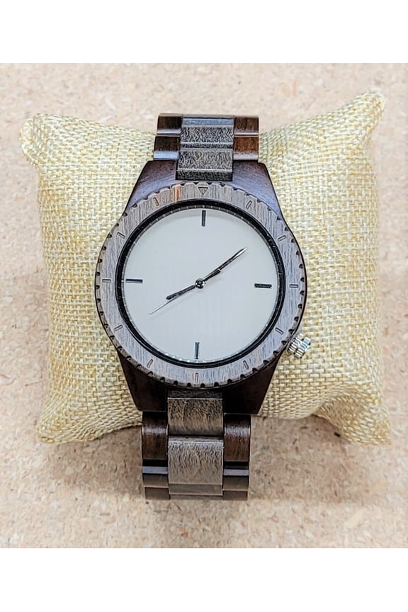 Men's Ebony and Maple Wood Watch Natural Wooden Strap Gift for Father Husband