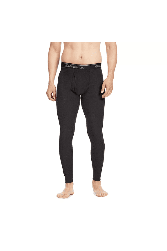 Men's Eddie Bauer Baselayer Cotton Waffle Pants, Size: X-Large, Black