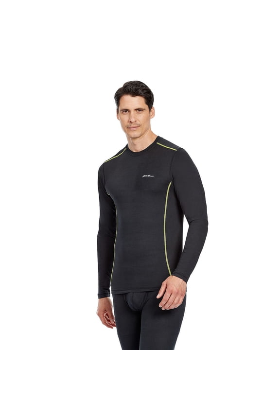 Men's Eddie Bauer Performance Lightweight Crew Baselayer Top Black, Large