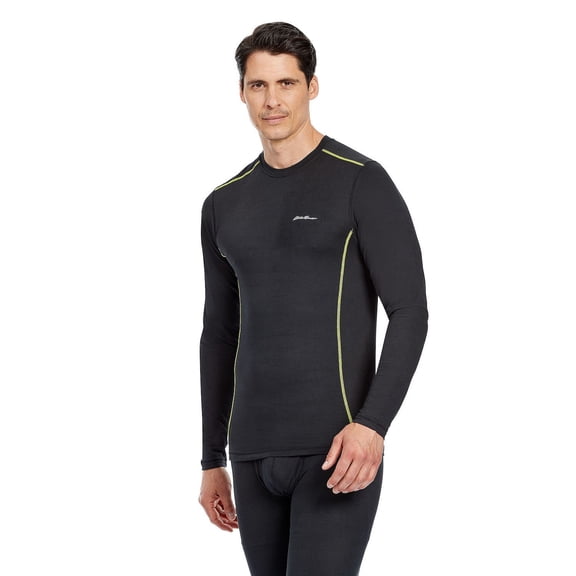 Men's Eddie Bauer Performance Lightweight Crew Baselayer Top Black, Small