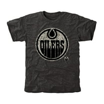 Men's Edmonton Oilers Black Rink Warrior Tri-Blend T-Shirt