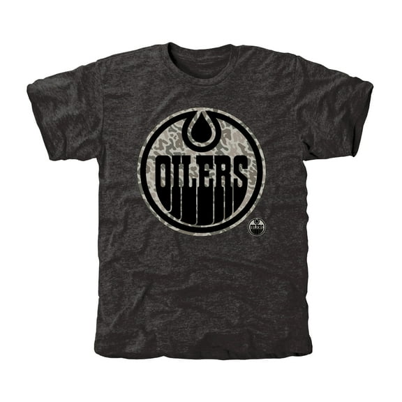 Men's Edmonton Oilers Black Rink Warrior Tri-Blend T-Shirt