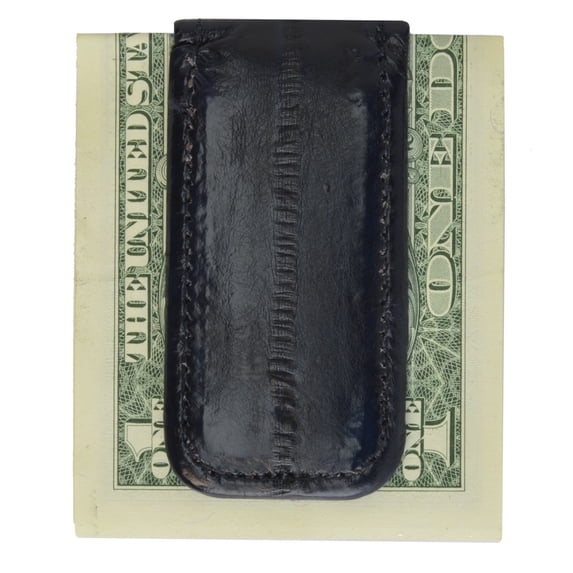 Men's Eel Skin Large Magnetic Money Clip E 334 © - BURGUNDY