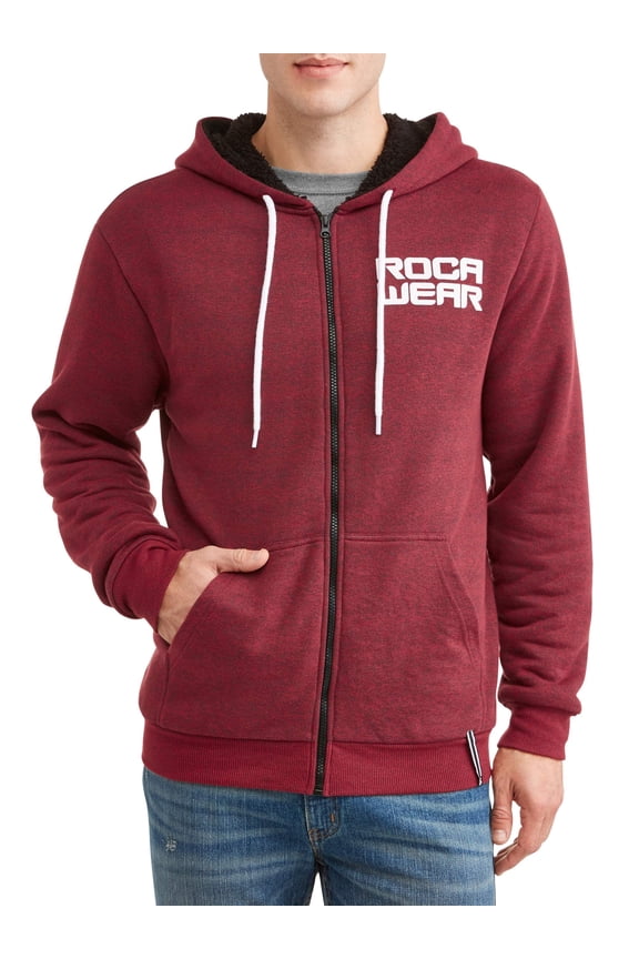 Men's El Capo Sherpa Hoody space dyed fleece with sherpa lining, full zip hoody