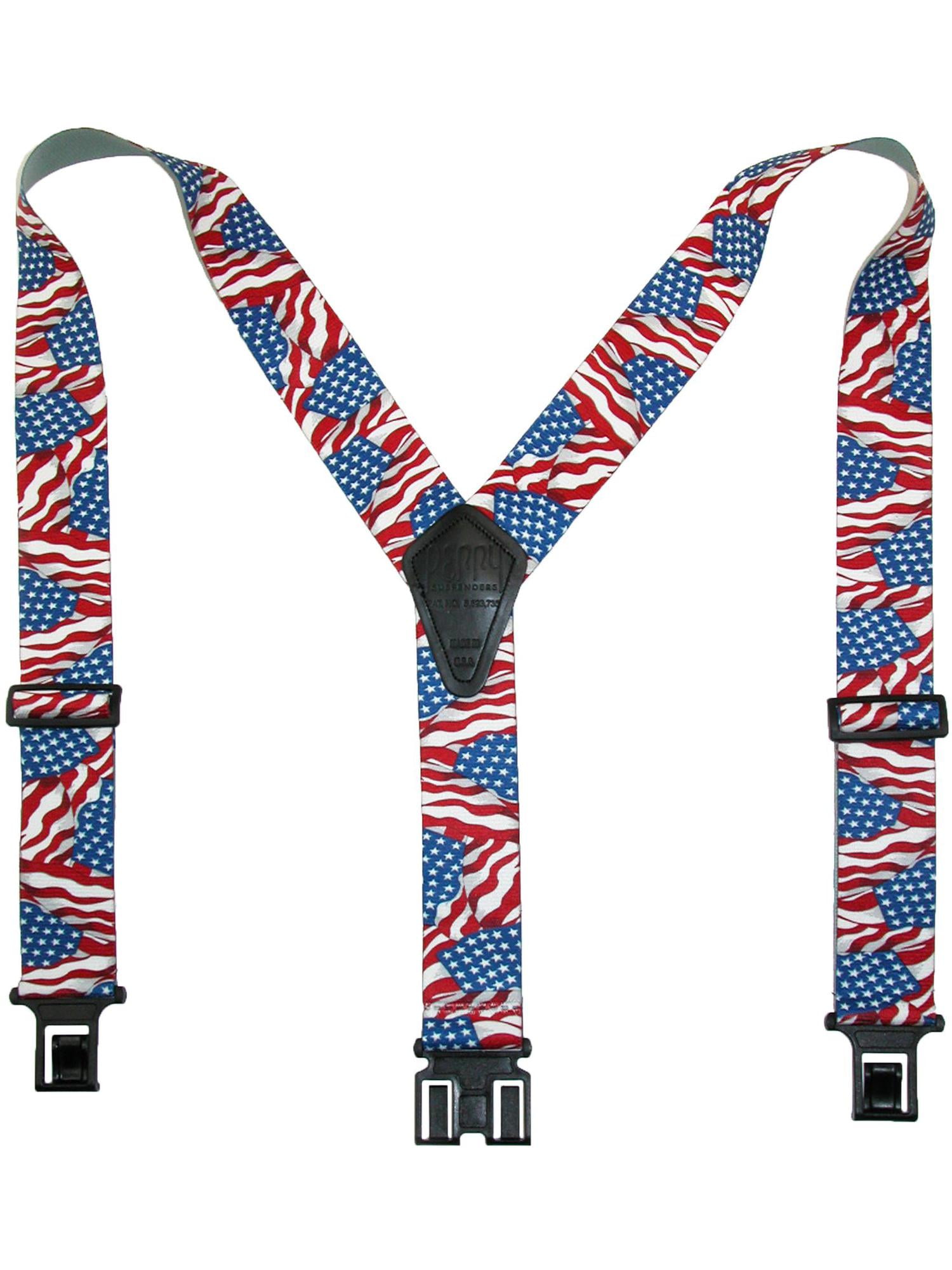 Men's Elastic American Flag Suspenders (Tall Available) - Walmart.com