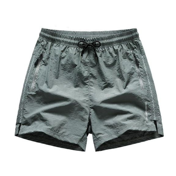 Men's Elastic Breathable Quick Drying Three Quarter Shorts, Solid Color, Side Stitching, Nylon and Spandex, for Sports and Daily Use