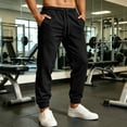 thumbnail image 1 of Men's Elastic Drawstring Cuffed Joggers Breathable Lightweight Athletic Trousers Deep Side Pockets Soft Fit for Gym Workouts Daily Training Black XXXL, 1 of 9