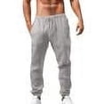 thumbnail image 1 of Men's Elastic Pants Color Breathable Loose Casual Pants Gray, 1 of 6