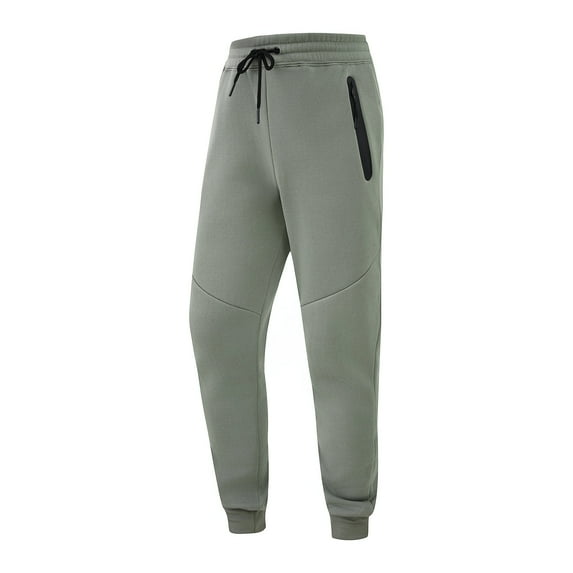 Men's Elastic Waist Hiking Pants Water Resistant Quick-Dry Lightweight Outdoor Sweatpants with Zipper Pockets
