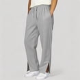 thumbnail image 1 of Men‘s Elastic Waist Loose Fit Casual Sweatpants With Side Split Long Trousers, 1 of 4