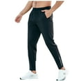 thumbnail image 1 of Men's Elastic Waist Open Bottom Sweatpants Side Zipper Slit Ankle Sport Pants, 1 of 3