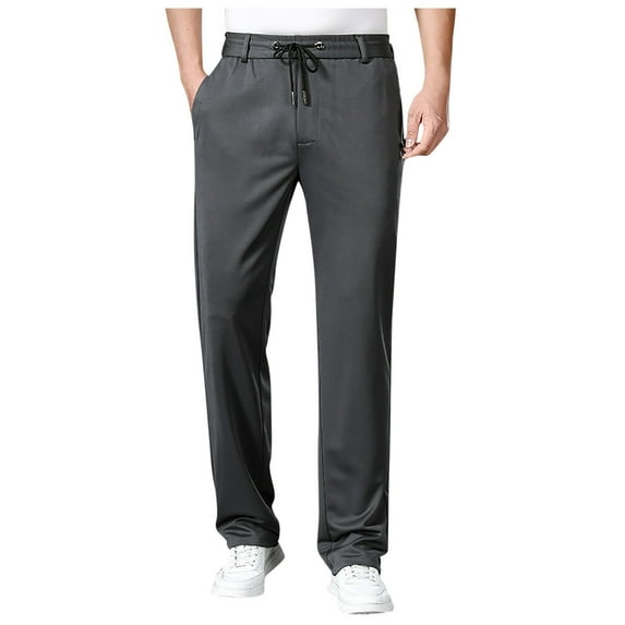 Men's Elastic Waist Solid Sweatpants - Polyester, Casual/Sport, All Season - Sizes L-XXXXXL