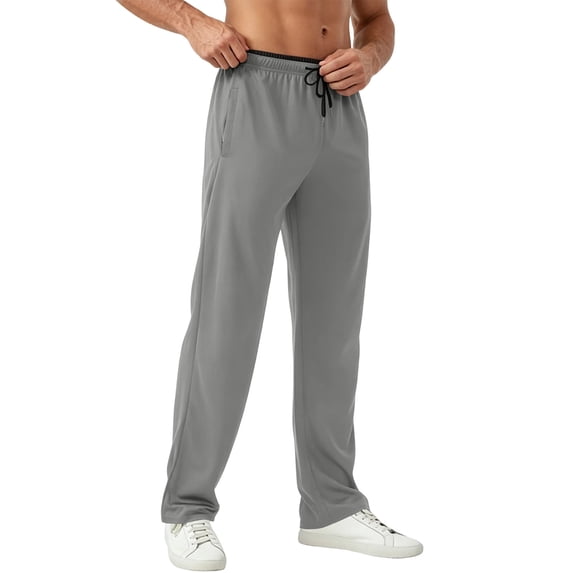 Men's Elastic Waist Straight Leg Sweatpants Loose Fit Casual Workout Pants with Pockets Multi-Color Soft Lightweight Lounge Trousers for Daily Sports