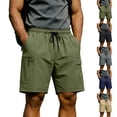 thumbnail image 1 of Men's Elastic Waist Zippered Pocket Training Shorts, Fitness Gym Shorts, Athletic Workout Shorts, Polyester Quick Dry & Breathable, For Running, Jogging, Sports, Summer | JASKFLY,Black L, 1 of 9