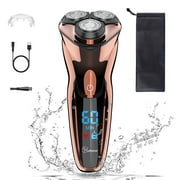 Men's Electric Razor - 4D Rechargeable Wet Dry Shaver with Pop Up Trimmer, Waterproof Wet Dry Shaver Rotary