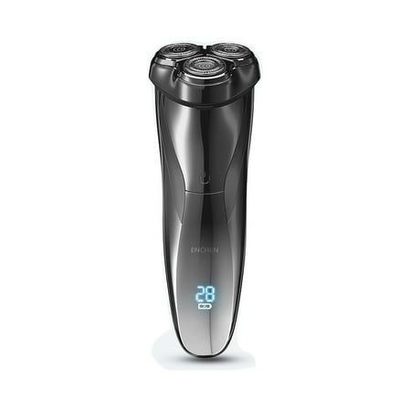Men's Electric Shaver - Corded and Cordless Rechargeable 3D Rotary Shaver Razor for Men with Pop-up Sideburn Trimmer Wet and Dry with Wall Adapter 100-240V