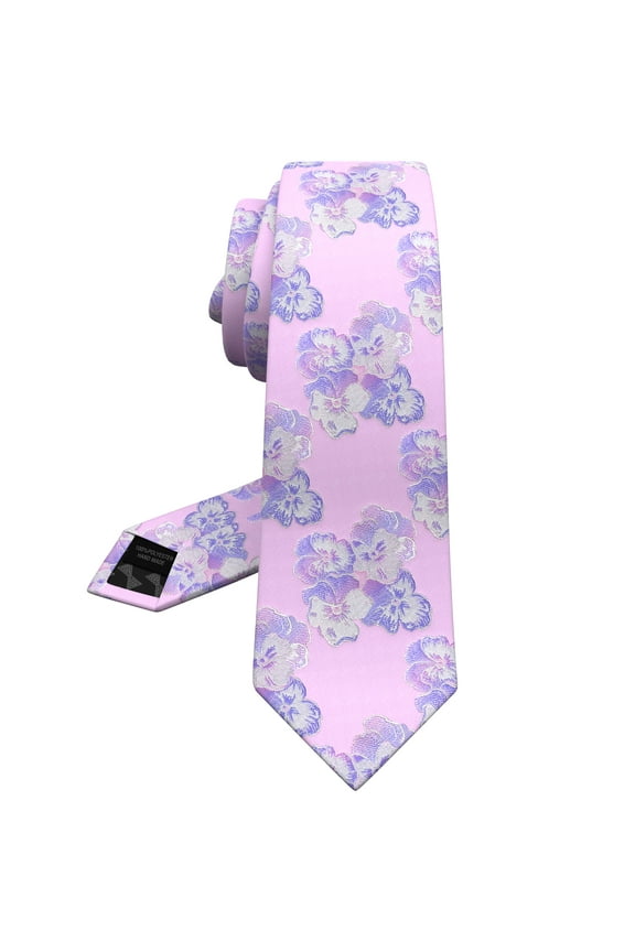 Men's Elegant Iris Wedding Ties: Floral, Skinny & Cravat Neckties for Groom, Father, and Groomsman - Perfect for Weddings in Terracotta Light Purple, by Bow Tie House (Lavender, Wide 3.35")