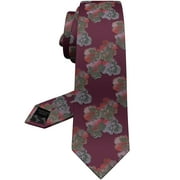 Men's Elegant Maroon Wedding Ties: Floral, Skinny & Cravat Burgundy Neckties for Groom, Father, and Groomsman - Perfect for Weddings in Dark Red, by Bow Tie House (Wine Red, Slim 2.35")