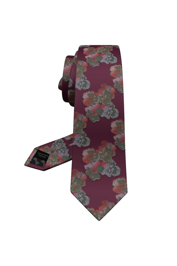 Men's Elegant Maroon Wedding Ties: Floral, Skinny & Cravat Burgundy Neckties for Groom, Father, and Groomsman - Perfect for Weddings in Dark Red, by Bow Tie House (Wine Red, Wide 3.35")