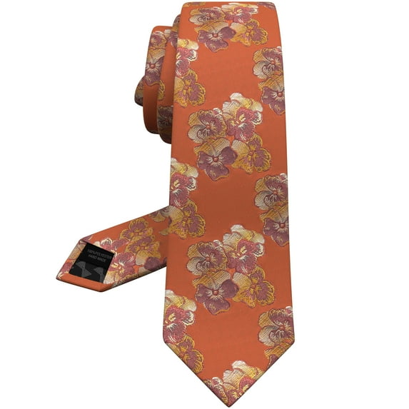 Men's Elegant Pink Wedding Ties: Floral, Skinny & Cravat Neckties for Groom, Father, and Groomsman - Perfect for Weddings in Terracotta Brick Color, by Bow Tie House (Rust, Standard 2.75")