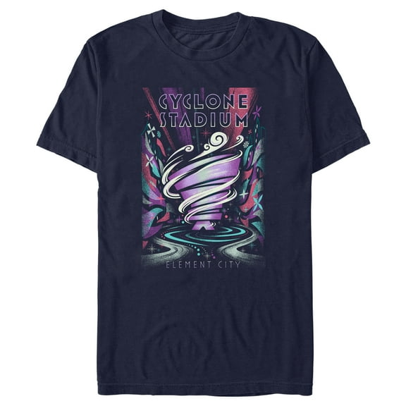 Men's Elemental Cyclone Stadium Poster Graphic Tee Navy Blue Large