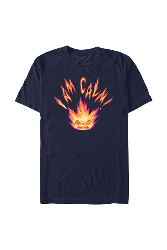 Men's Elemental Ember I am Calm  Graphic Tee Navy Blue 2X Large