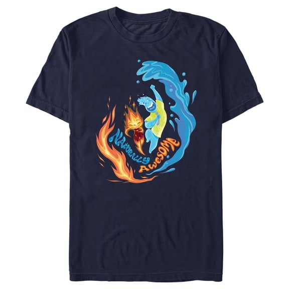 Men's Elemental Ember and Wade Naturally Awesome  Graphic Tee Navy Blue Large