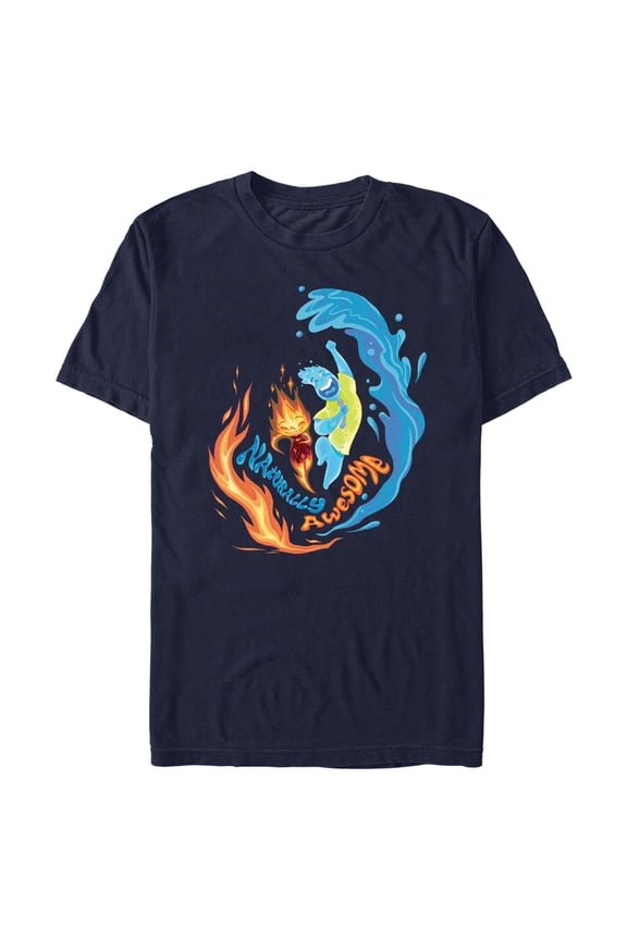 Men's Elemental Ember and Wade Naturally Awesome  Graphic Tee Navy Blue Large