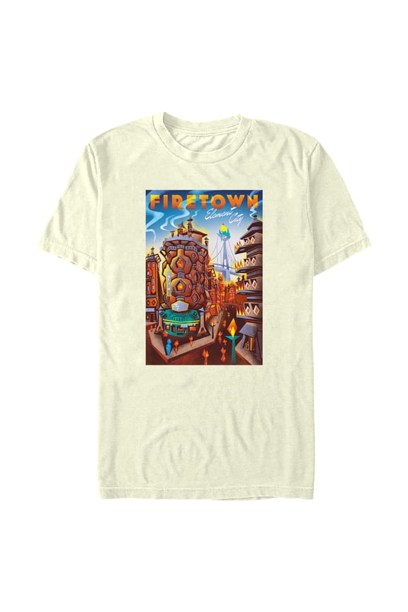 Men's Elemental Firetown Poster Graphic Tee Beige X Large