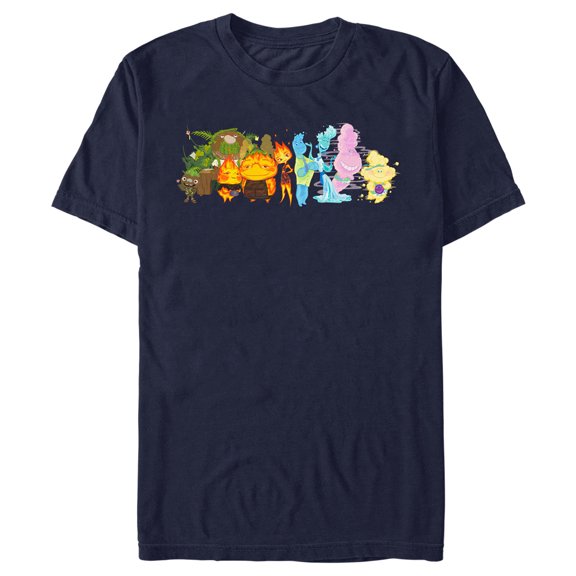 Men's Elemental Group Portrait  Graphic Tee Navy Blue X Large