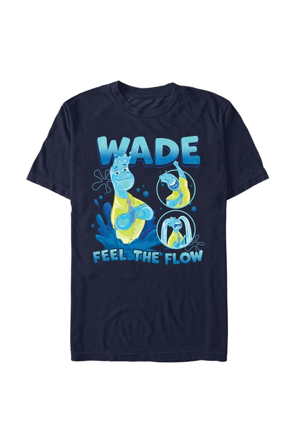 Men's Elemental Wade Feel the Flow Poster Graphic Tee Navy Blue X Large