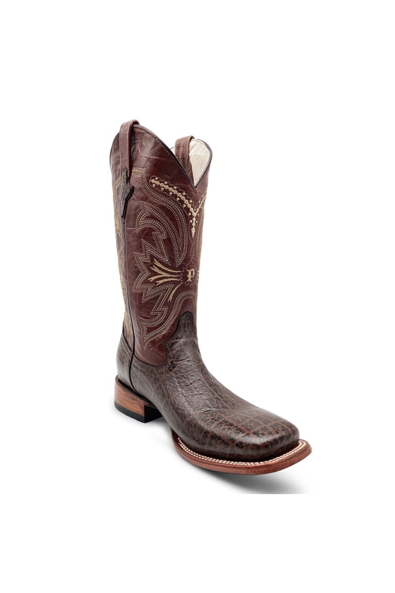 Men’s Elephant Print Western Cowboy Boots Square Toe