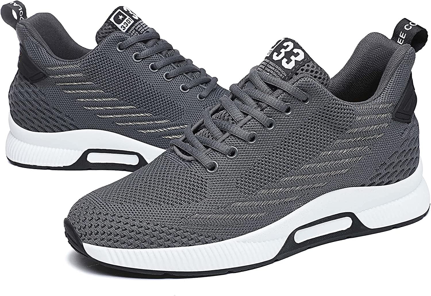 Men s Elevator Sneakers 2.36 Inch Invisible Height Increasing Lace