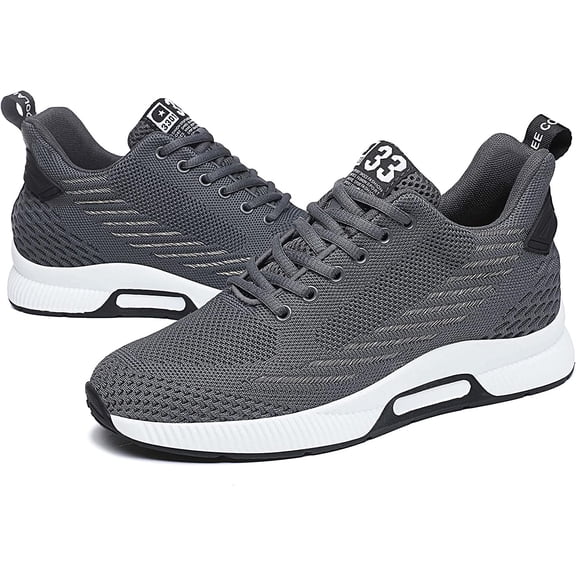 Men's Elevator Sneakers 2.36 Inch Invisible Height Increasing Lace up Fashion Sneakers