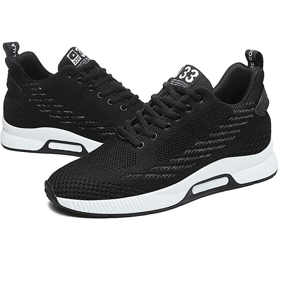 Men's Elevator Sneakers 2.36 Inch Invisible Height Increasing Lace up Fashion Sneakers