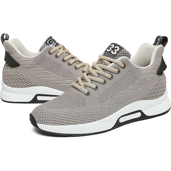 Men's Elevator Sneakers 2.36 Inch Invisible Height Increasing Lace up Fashion Sneakers