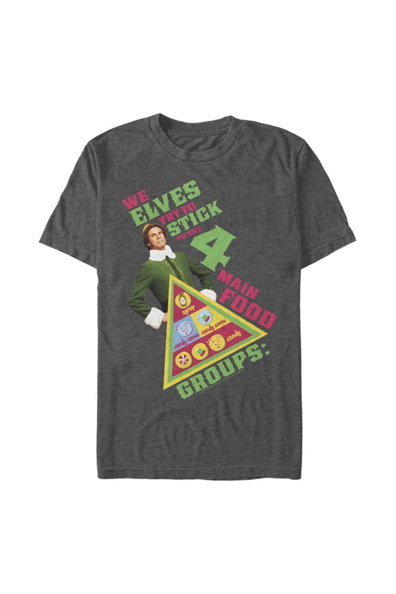 Men's Elf Buddy 4 Main Food Groups Graphic T-Shirt