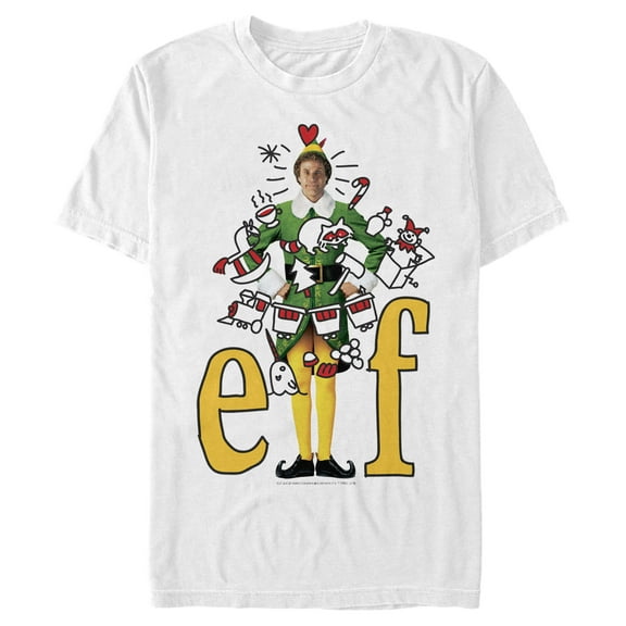 Men's Elf Buddy Christmas Doodles  Graphic T-Shirt
